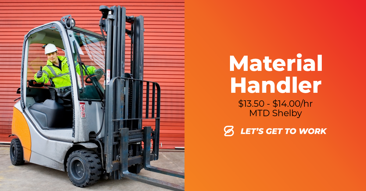 Material Handler / Inventory MTD Shelby Spherion Mid Ohio